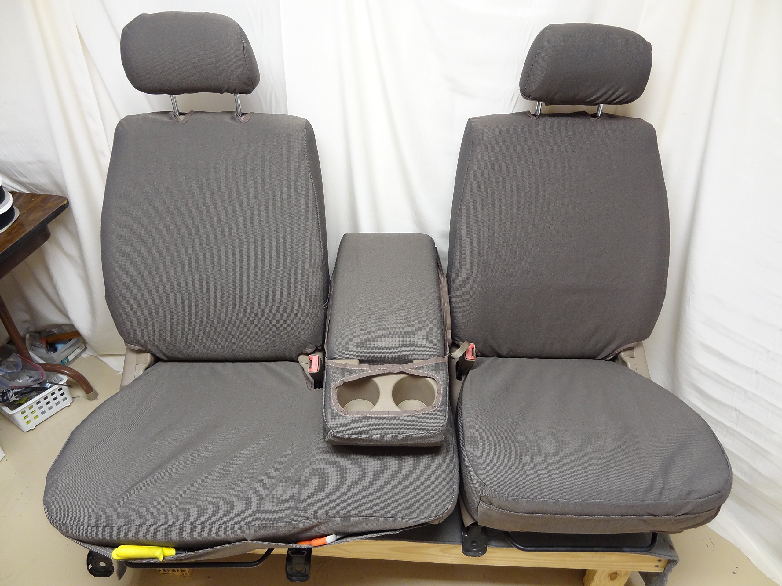 Durafit Seat Covers T787-C8 2000-2004 Toyota Tundra Front 40/60 Split Seats with Fold Down Console. Charcoal Waterproof Endura.