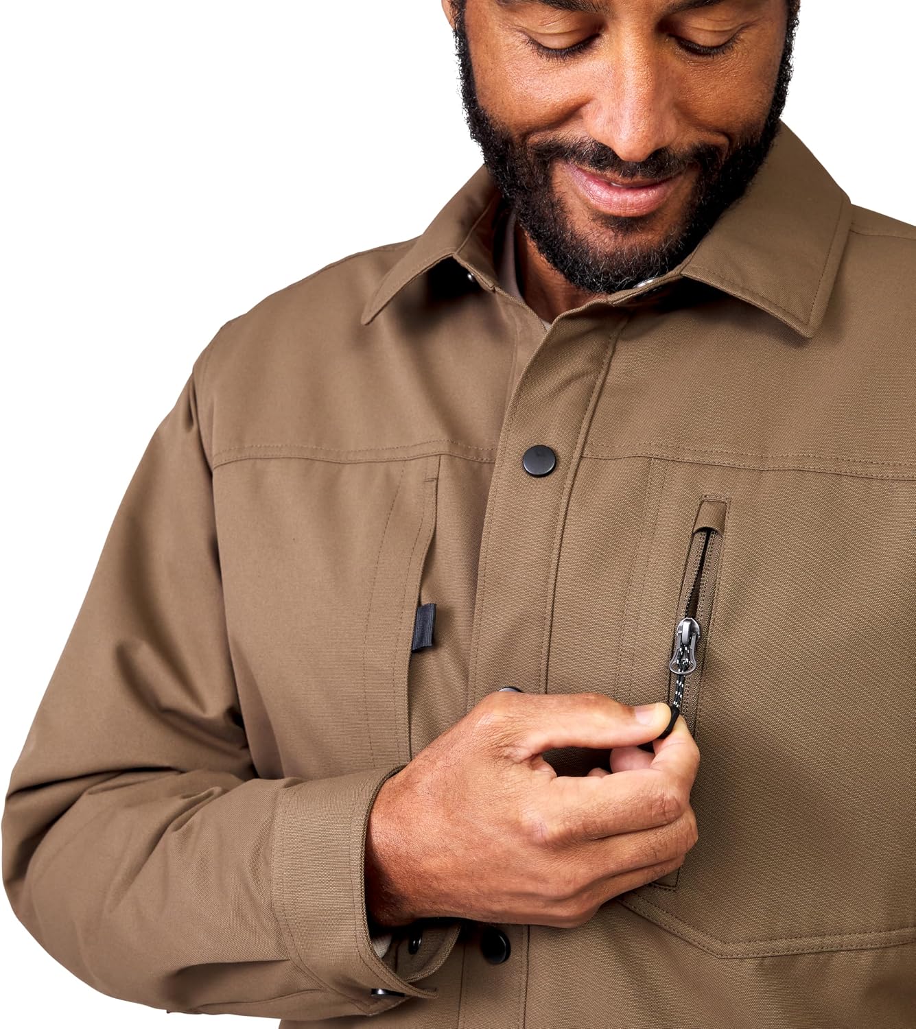 Free Country Men's Work Coat Durable Jacket Water and Wind Resistant Channel Quilt Lining Insulated Workwear for Men-Brawny