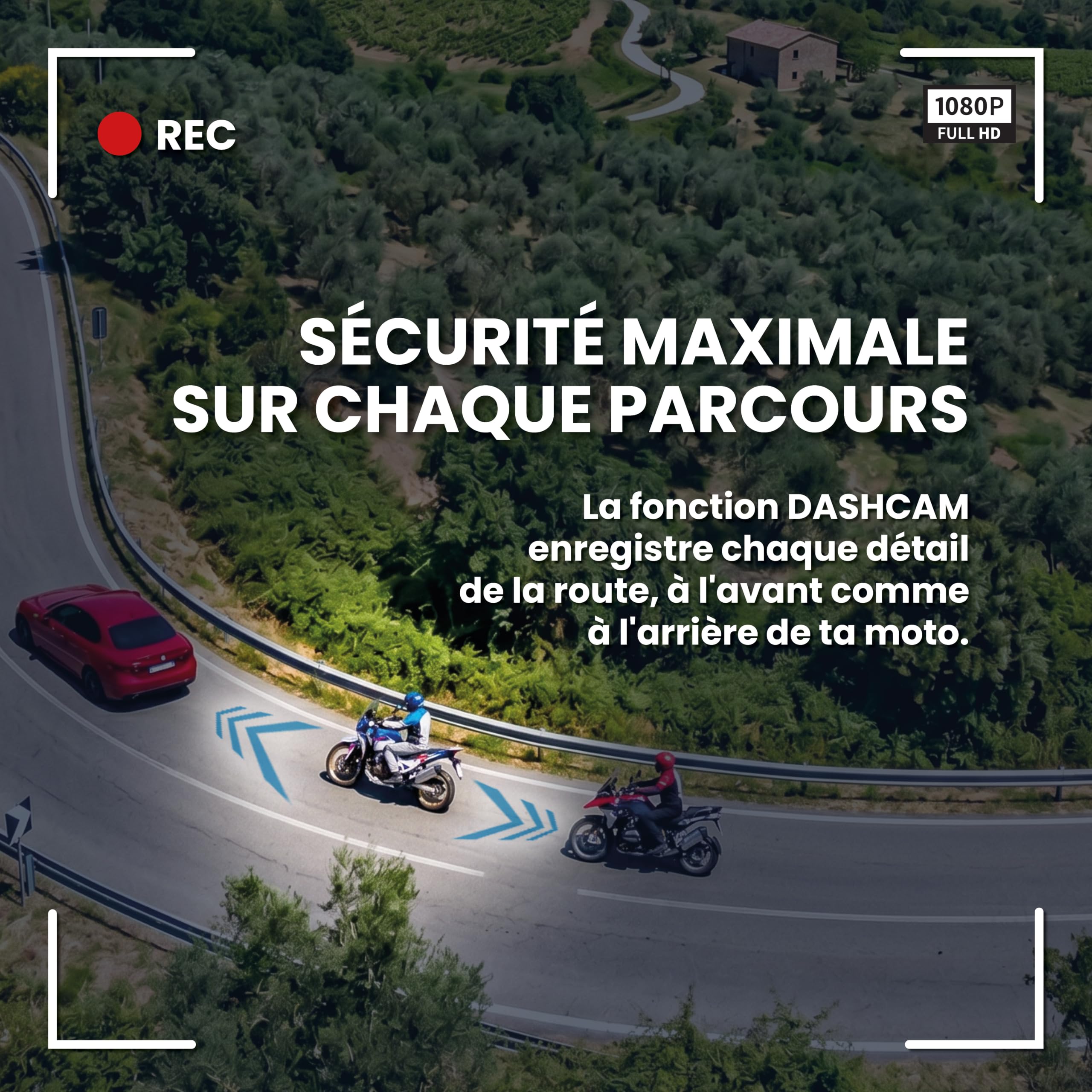 Midland Kit d'extension BikePlay Pro C1683 - Lot de 2 Dash Cam, 2 TPMS et câbles