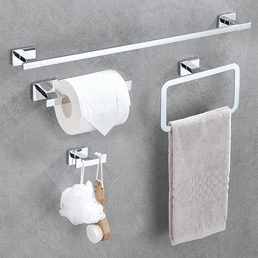 TDYU Set Completo Accessori Bagno, Porta Asciugamani 40 CM, Porta Carta Igienica,...