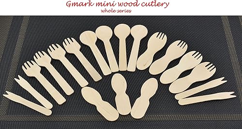 Miniatura 5 de Gmark Cucharas de madera para helado, 100 unidades, cucharas de degustación, palitos de helado de 3 pulgadas, perfectas para degustación, muestreo,
