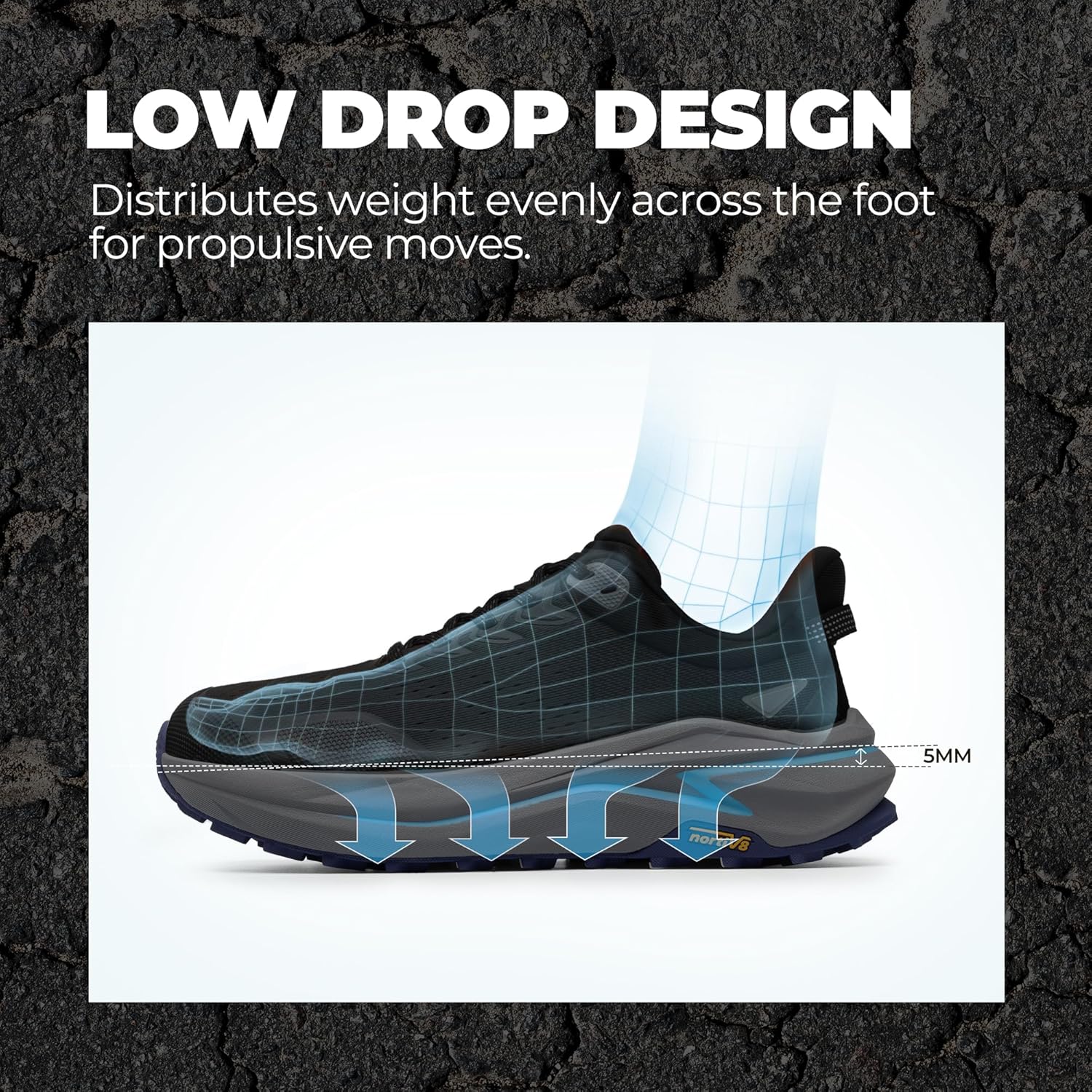 NORTIV 8 Men's Wide Toe Box Trail Running Shoes Cushion Walking Barefoot Tennis Workout Gym Cross Training Shoe Fashion Sneakers Whitney - Image 4