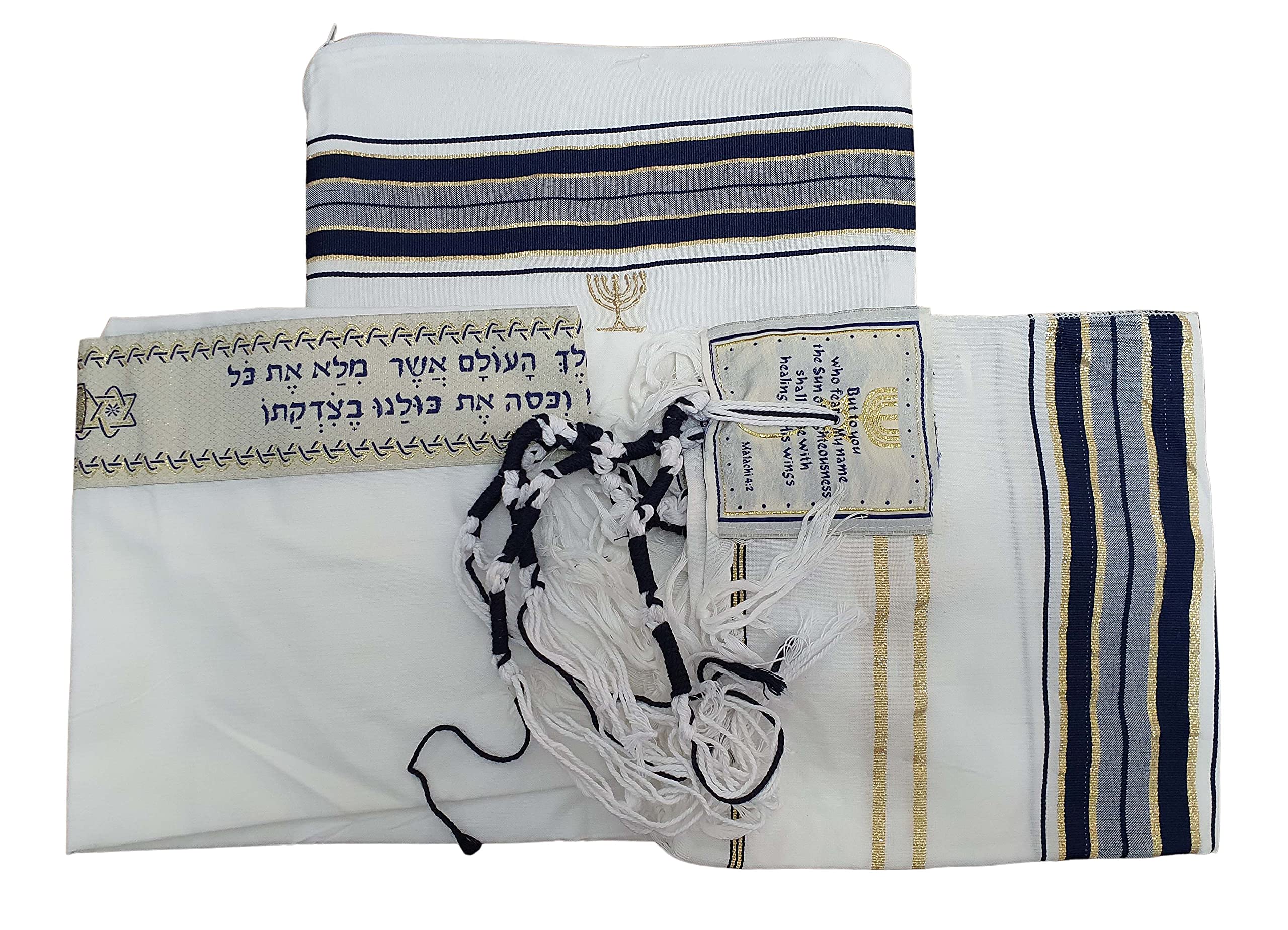 Jerusalemmessianic Christian Tallit Prayer Scarf Dark Blue 180 X