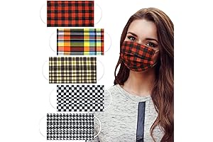 Assorted Single-Use Plaid Face Masks