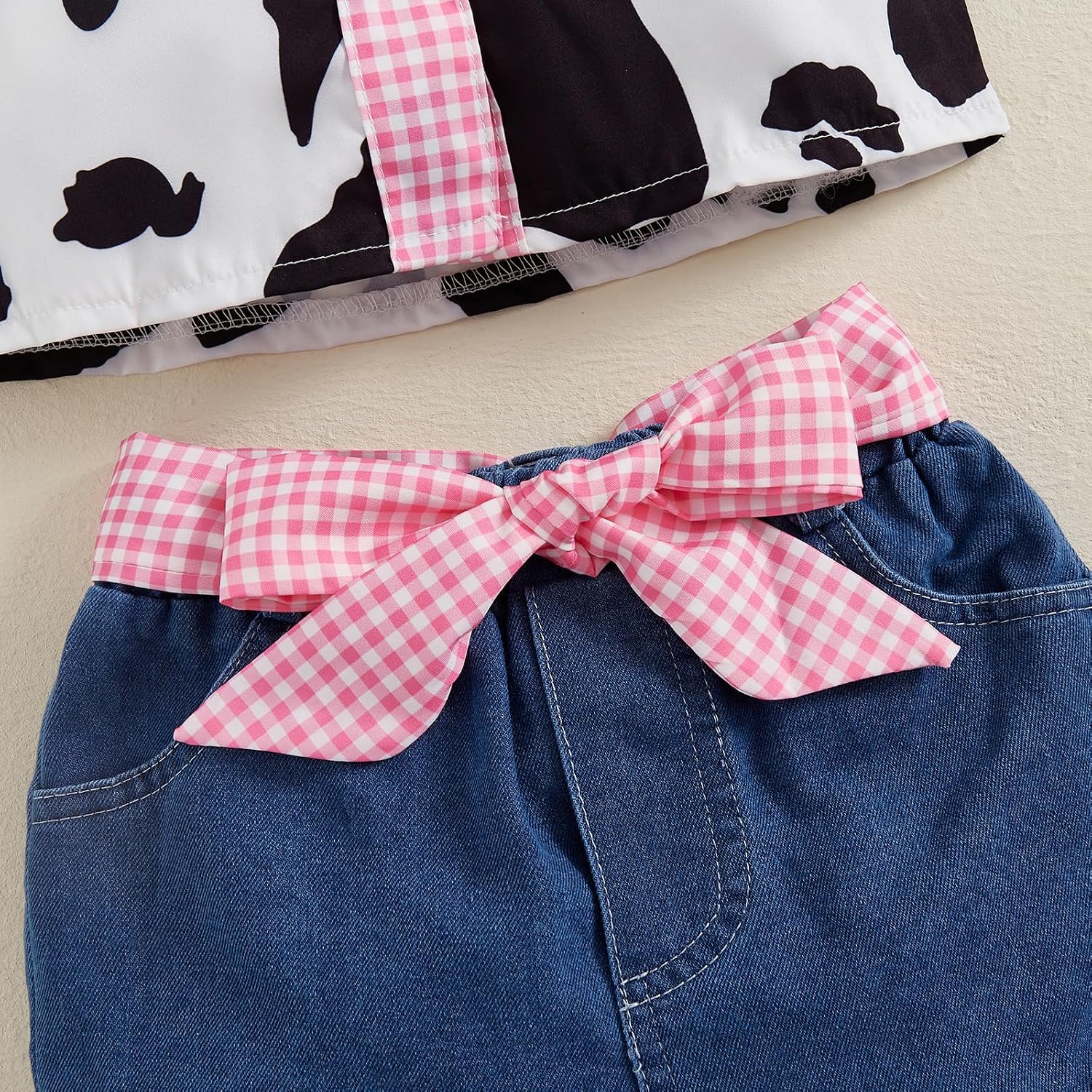 Toddler Cowgirl Outfit Girl Button Down Shirt Ruffle Sleeve Tops and Shorts Set Kids Denim Outfits Western Clothes