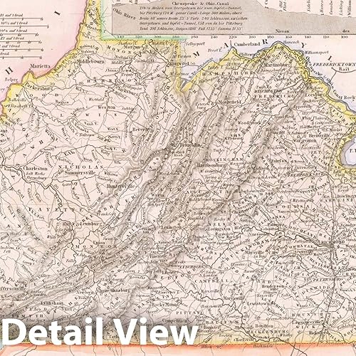 Miniatura 2 de Mapa histórico Neueste Karte von Virginia, 1845, 1845, Joseph Meyer, arte de pared vintage 24 x 20 pulgadas