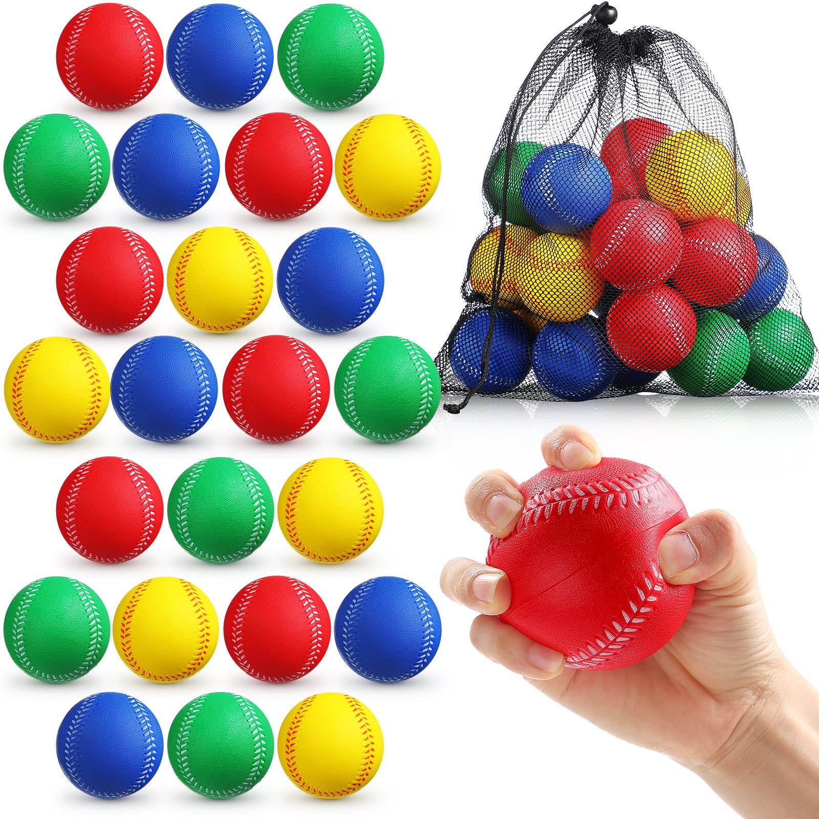 Outus 24 Pcs Foam Training Baseball Sports Soft Foam Baseball Teenager Practice