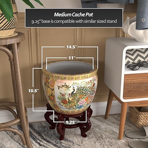 Miniatura 4 de ORIENTAL Furniture - Maceta de porcelana, multicolor