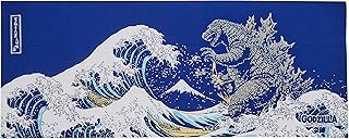 ゴジラ 捺染手ぬぐい 富嶽三十六景大怪獣ノ図 ネイビー
