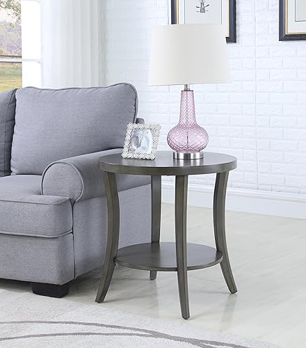 Miniatura 5 de Roundhill Furniture Perth - Mesa auxiliar ovalada contemporánea, color gris