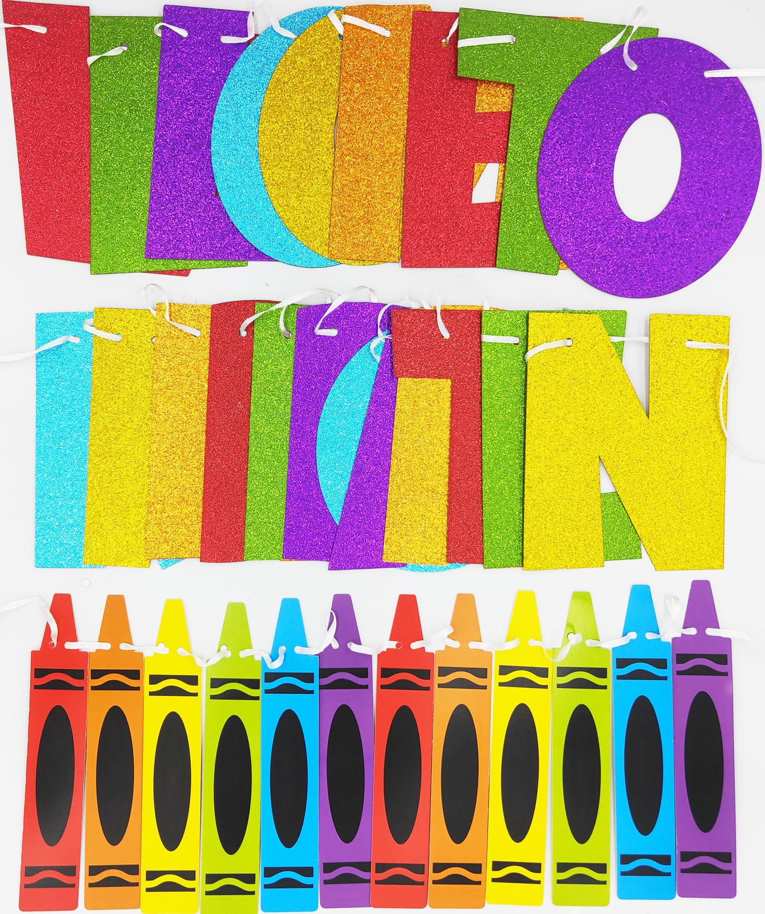 Striscione Benvenuto Wiooffen Per Classe, 179,8x89,9 Cm, Tessuto Colorato Con Scritta 'AWESOME THINGS START HERE', Per Scuole E Asili