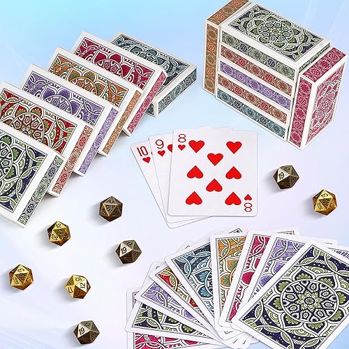 Miniatura 3 de Metsyth Juego de 12 cartas de cartas, juego de cartas de póquer estándar a granel con 6 colores brillantes, juegos de cartas para adultos, niños y