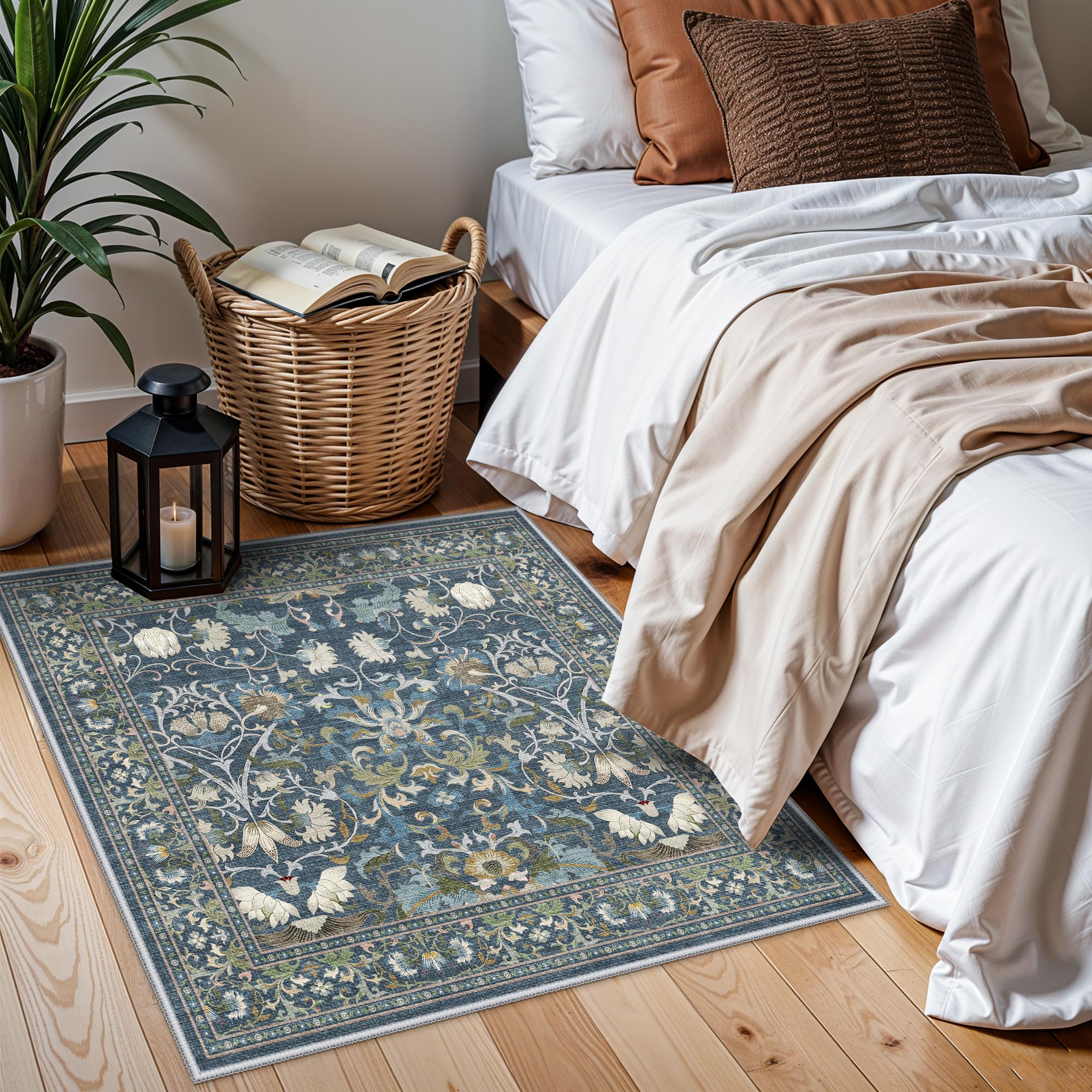 HY HAOYUNLAI Washable Floral Square Area Rug 2x2 Area Rug — image 1