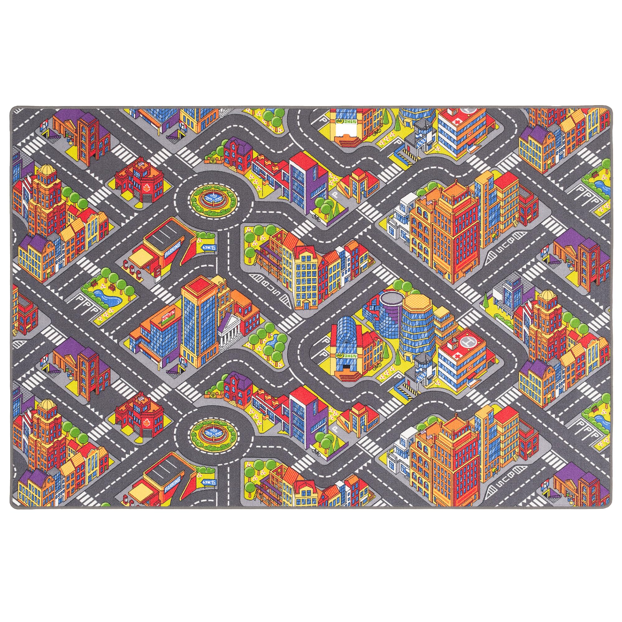 Snapstyle Big City 3D - Tapis de Rue pour Enfants - Gris - 17 Tailles