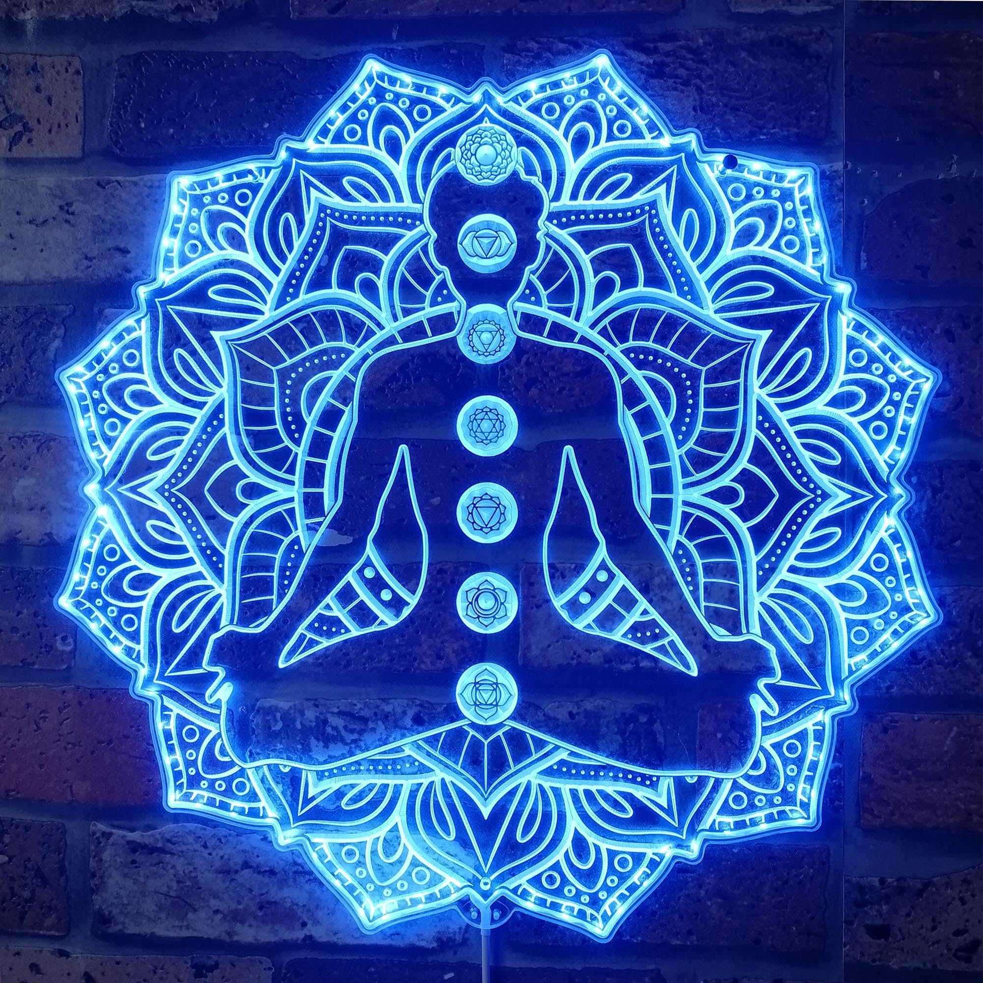 ADVPRO Psychic Chakras Healing Exercise RGB Dynamic Glam LED Sign - Cut-to-Edge Shape - Smart 3D Wall Decoration - Multicolor Dynamic Signage st06s66-fnd-i0246-c