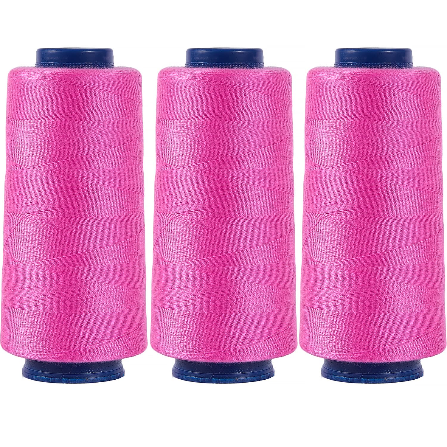 Larger Serger Thread Cones 3 Rolls, 3000 Yards Each Roll Diameter 2.13" Height 4.37" Polyester Pagoda Yarns Sewing Thread Spools 40S/2 for Overlock Quilting