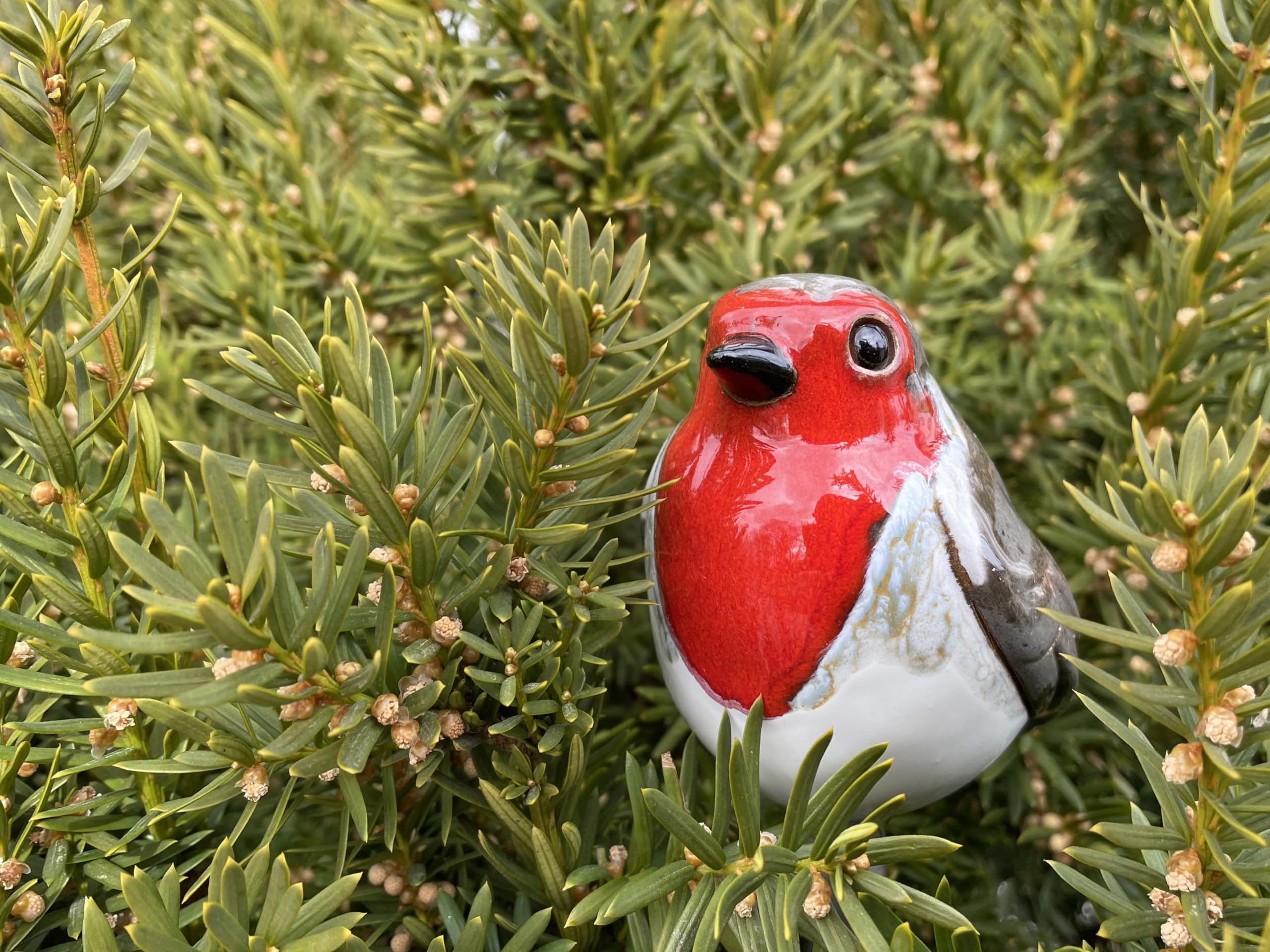 Decoration Jardin Exterieur Statue en Céramique - Deco Extérieur - Figurines pour Jardin - Faite à la Main, Résistant au Gel, Cadeau Unique pour Les jardiniers