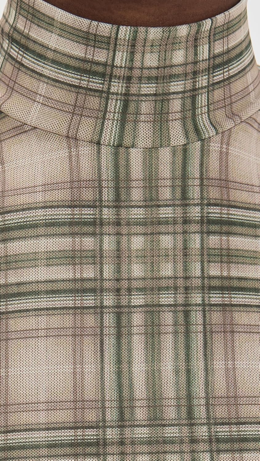 Another Girl Women's Plaid Mesh High Neck Top - Image 6