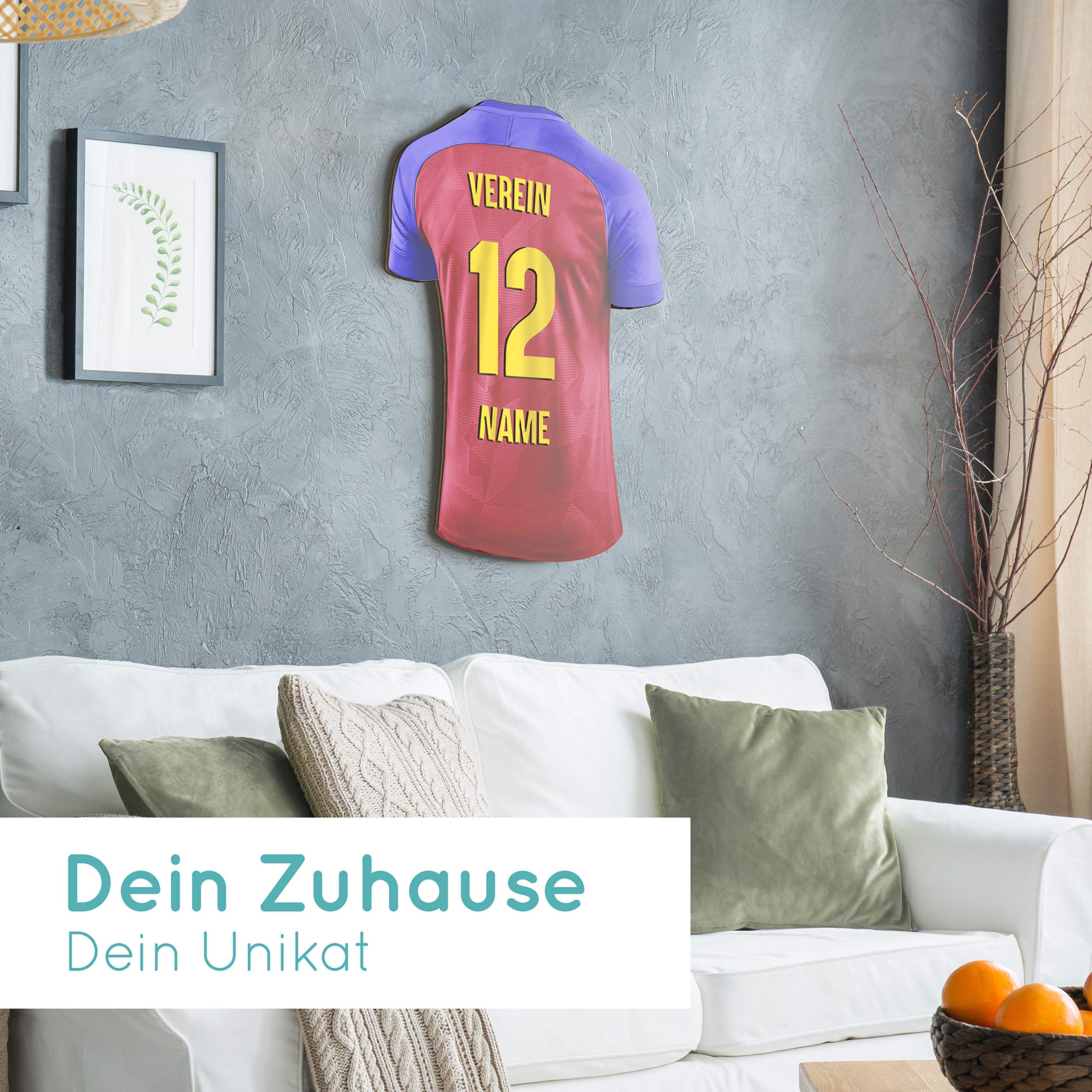 Elbeffekt Trikotlampe für Barcelona Fans aus Holz - personalisierbares Geschenk - schenke Dein individuellen Barcelona Fanartikel aus Echtholz