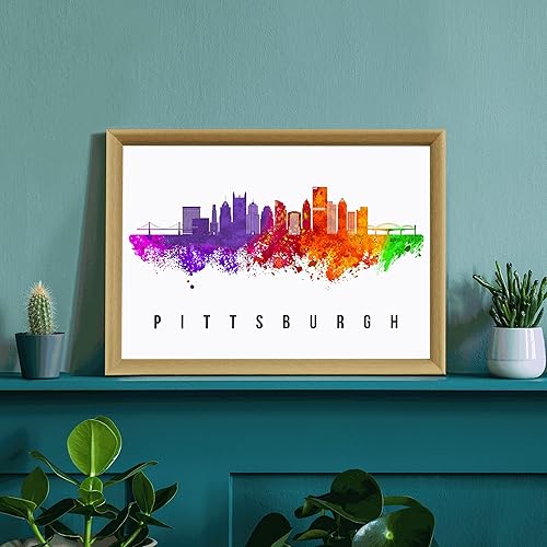 Vista 40 de Póster de Atlantic City Skyline New Jersey, pintura de paisaje urbano de Atlantic City, póster de Atlantic City New Jersey, impresión de paisaje