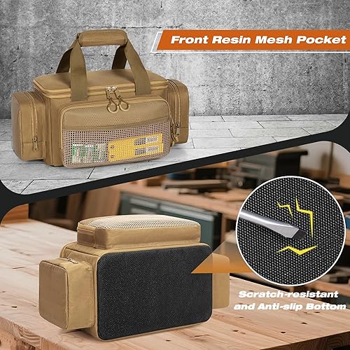 Miniatura 4 de Pequeña bolsa de herramientas con parte inferior antifricción, bolsa táctica de 12 pulgadas para hombres, organizador de almacenamiento de