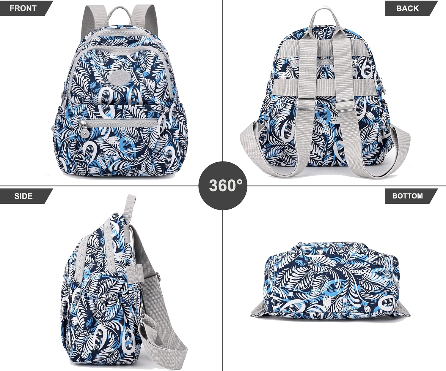 Mini Backpack Purse for Women,Small Nylon backpacks for Ladies Backpacks Women Anti Theft Travel Bag (Flower Flower) - Image 2