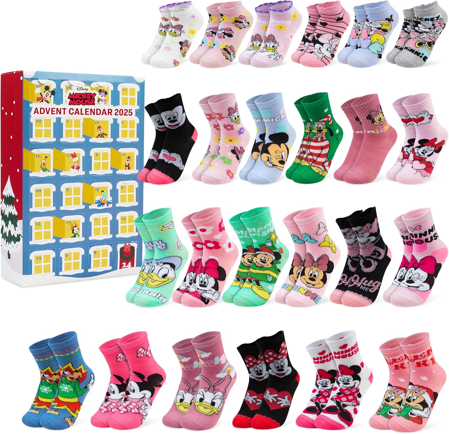 Get Trend Gabby’s Dollhouse 24 Pcs Socks Advent Calendar 2025 for Girls, Soft Knit Character Socks Size 3–6 Years, Xmas Gifts for Girls (Multi Gabby’s Dollhouse)