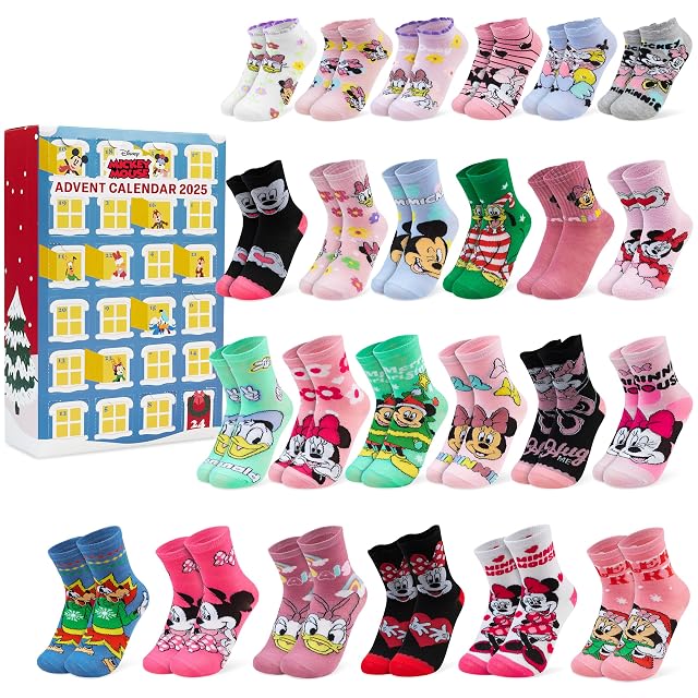Get Trend Disney Minnie Mouse Calendario Adviento 2026 con Calcetines Niña