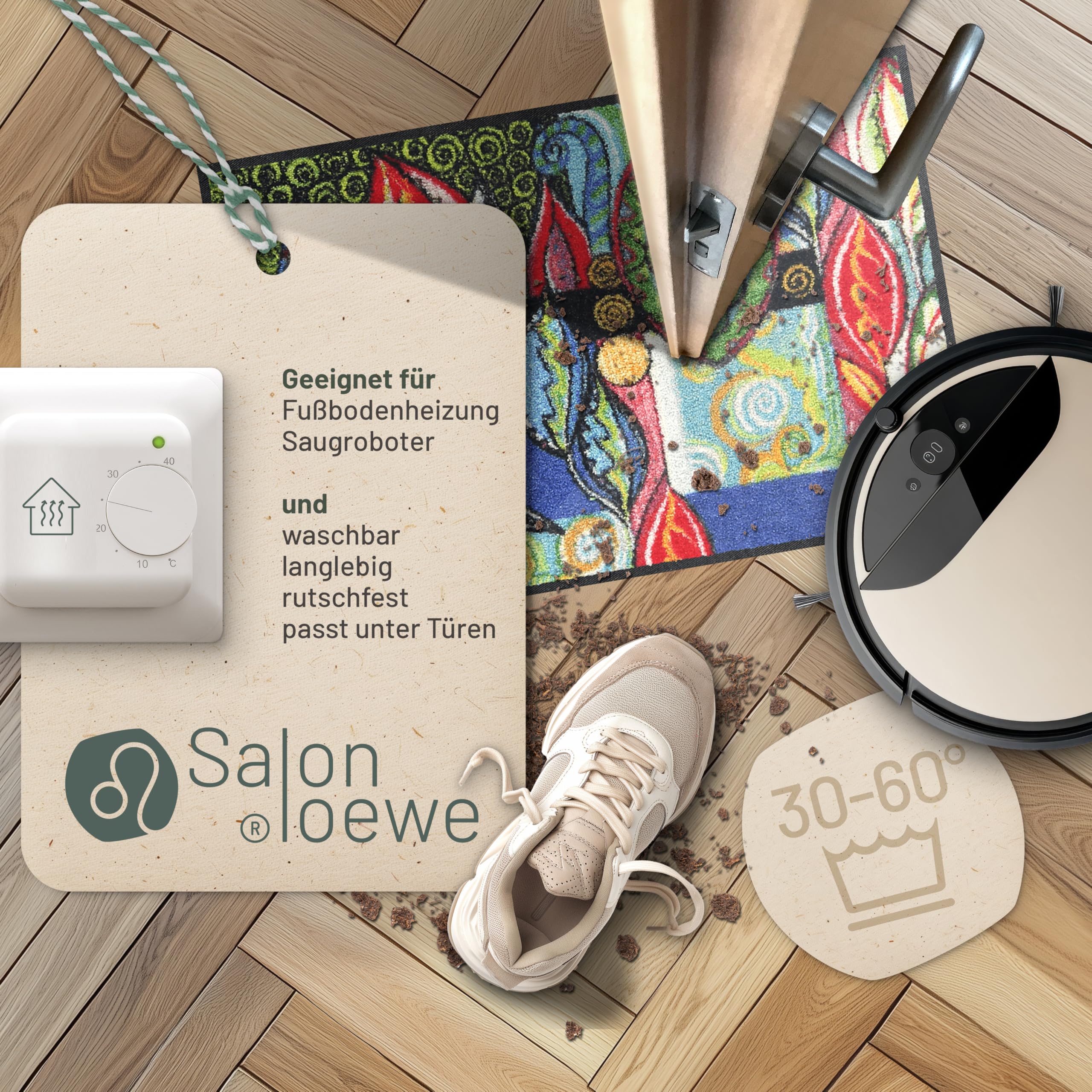 Salonloewe Fussmatte Foglie nel Vento I Schmutzfangmatte & Fußabtreter für Innen 50 x 75 cm