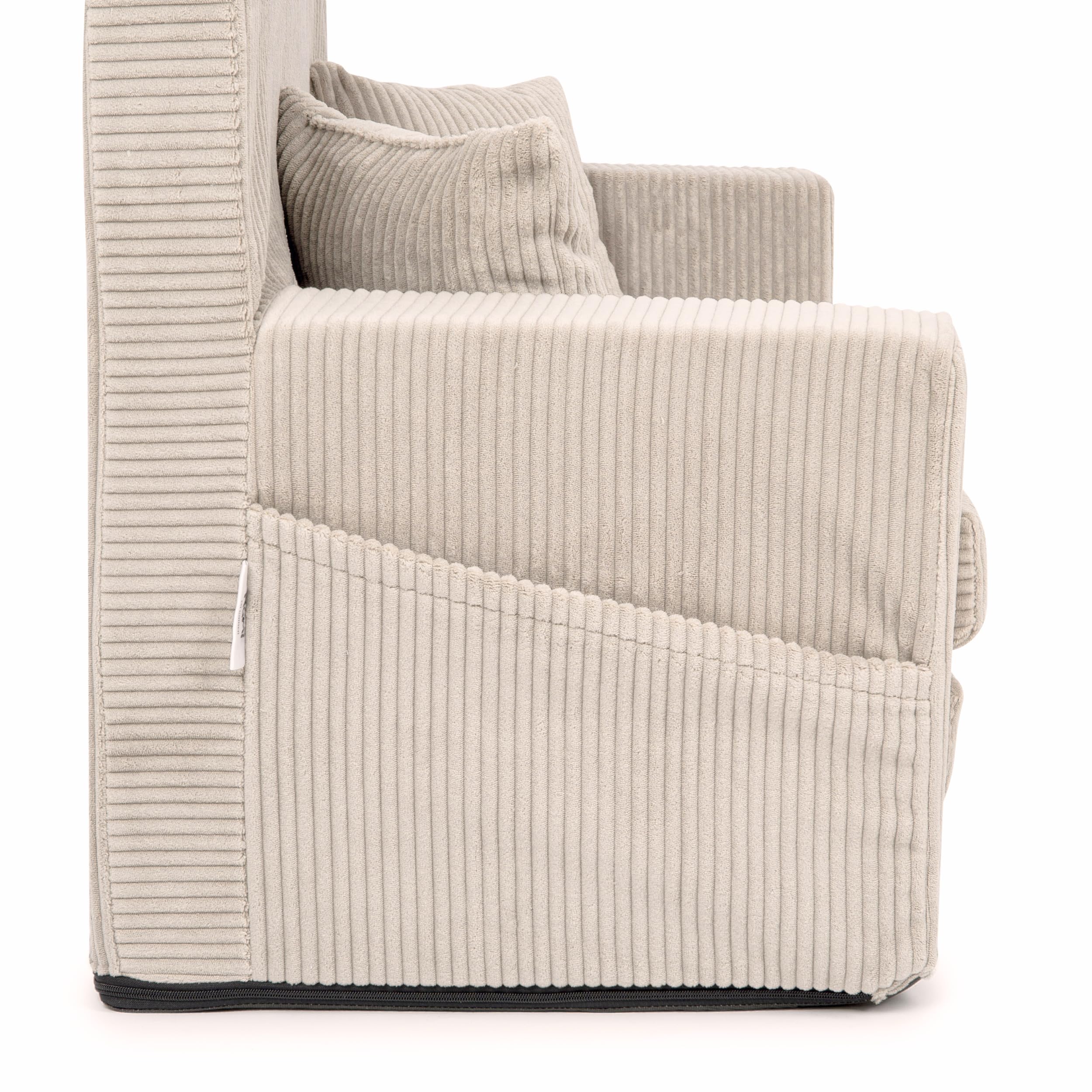 Flumi Personalisierte Kindercouch: Mini Schlafsofa für Kinderzimmer, Kuschelecke, Spielsofa, Kindersofa, Kleine Couch mit Gravur, Kord,92x40x60, Ideal für Leseecke und Jugendzimmer (Beige Kord)