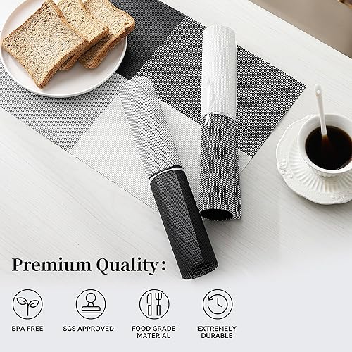 Miniatura 343 de Leetaltree - Manteles individuales, resistentes al calor, antideslizantes, para mesa de comedor, lavables, duraderos, tejido de PVC