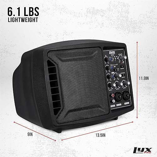 Miniatura 5 de LyxPro SPA-5.5 Monitor de altavoz PA pequeño Amplificador Clase D Mezclador de 3 canales EQ de 3 bandas, potente amplificador de sistema de
