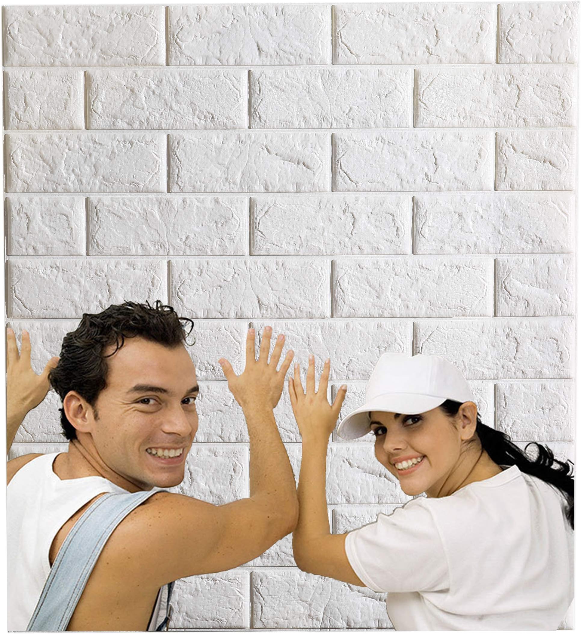Barre blanche 3D H352 papier peint mural autocollant amovible