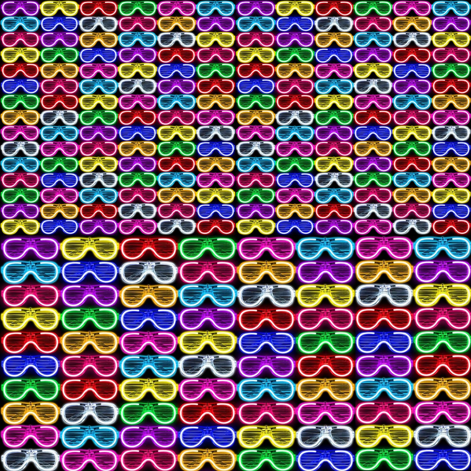 Flashing Brille Neon Partybrille,Leuchtende Brillen-5-100 Stück-10 Farben