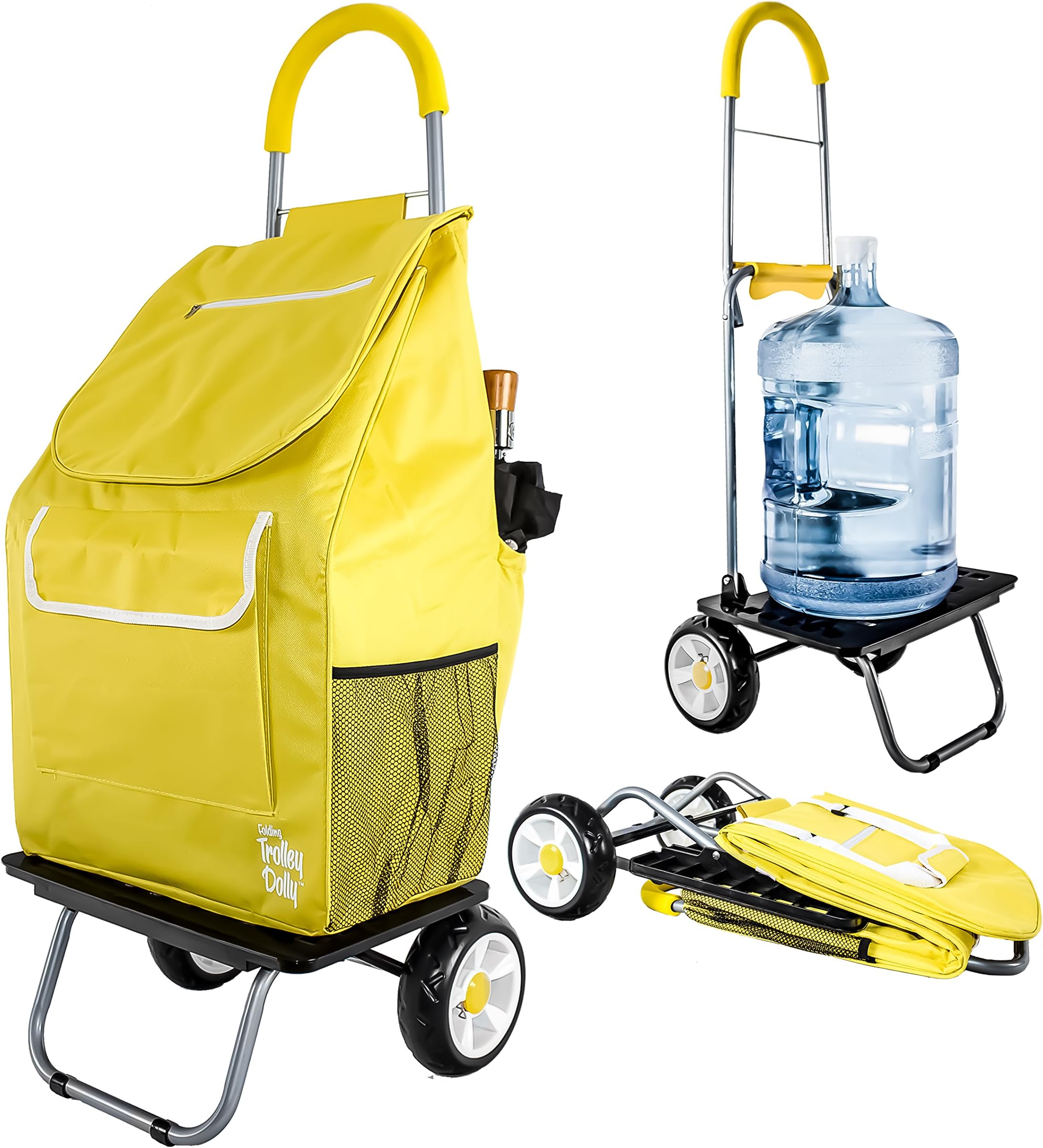 dbest products Bigger Trolley Dolly, Daisy Shopping Grocery Foldable Cart