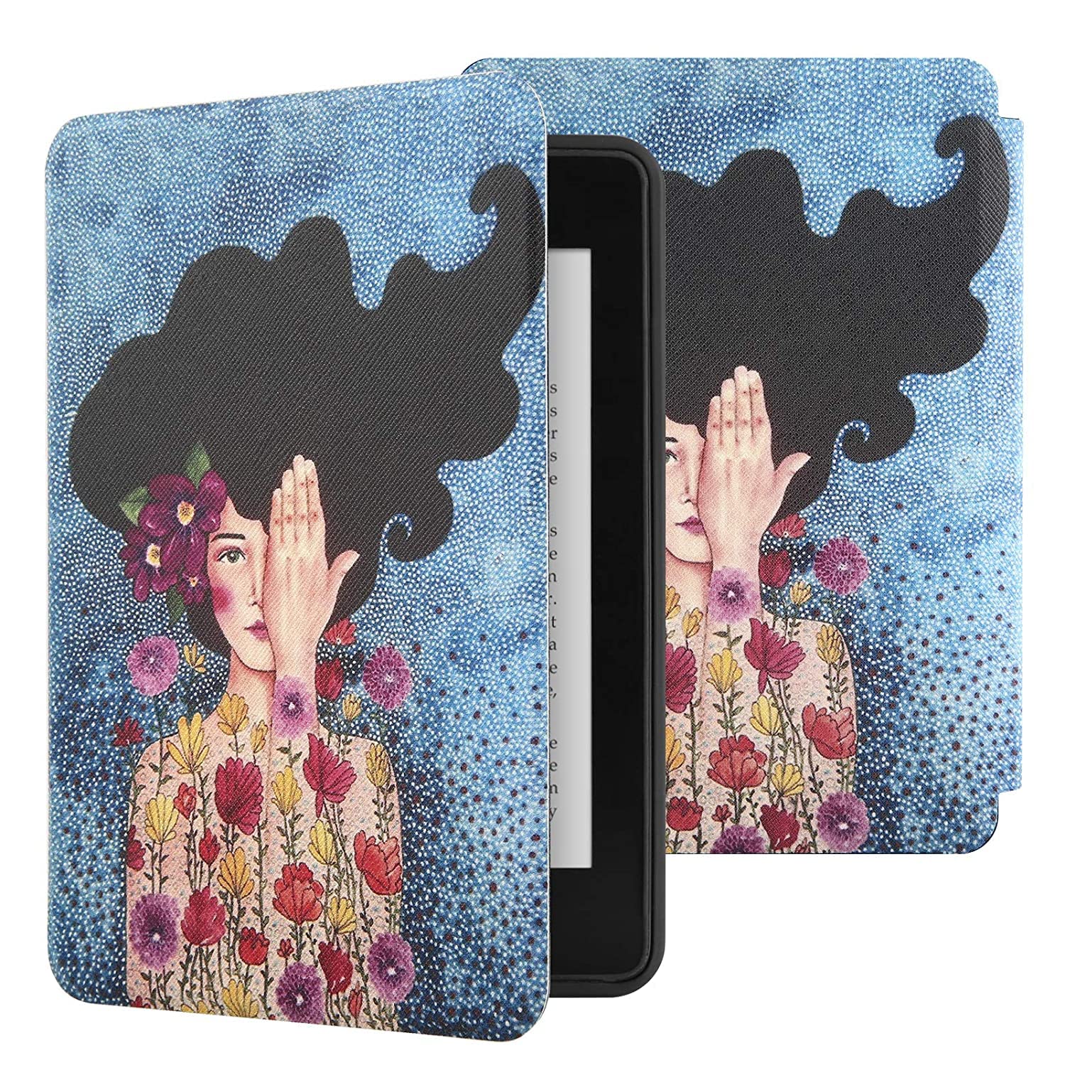 SwooK Classic Printed Magnetic Flip Cover Case for 6.8" Kindle Paperwhite 11 11th Generation 2021 / Kindle Paperwhite Signature Edition Soft Back Flip Cover Case (Tumblr)