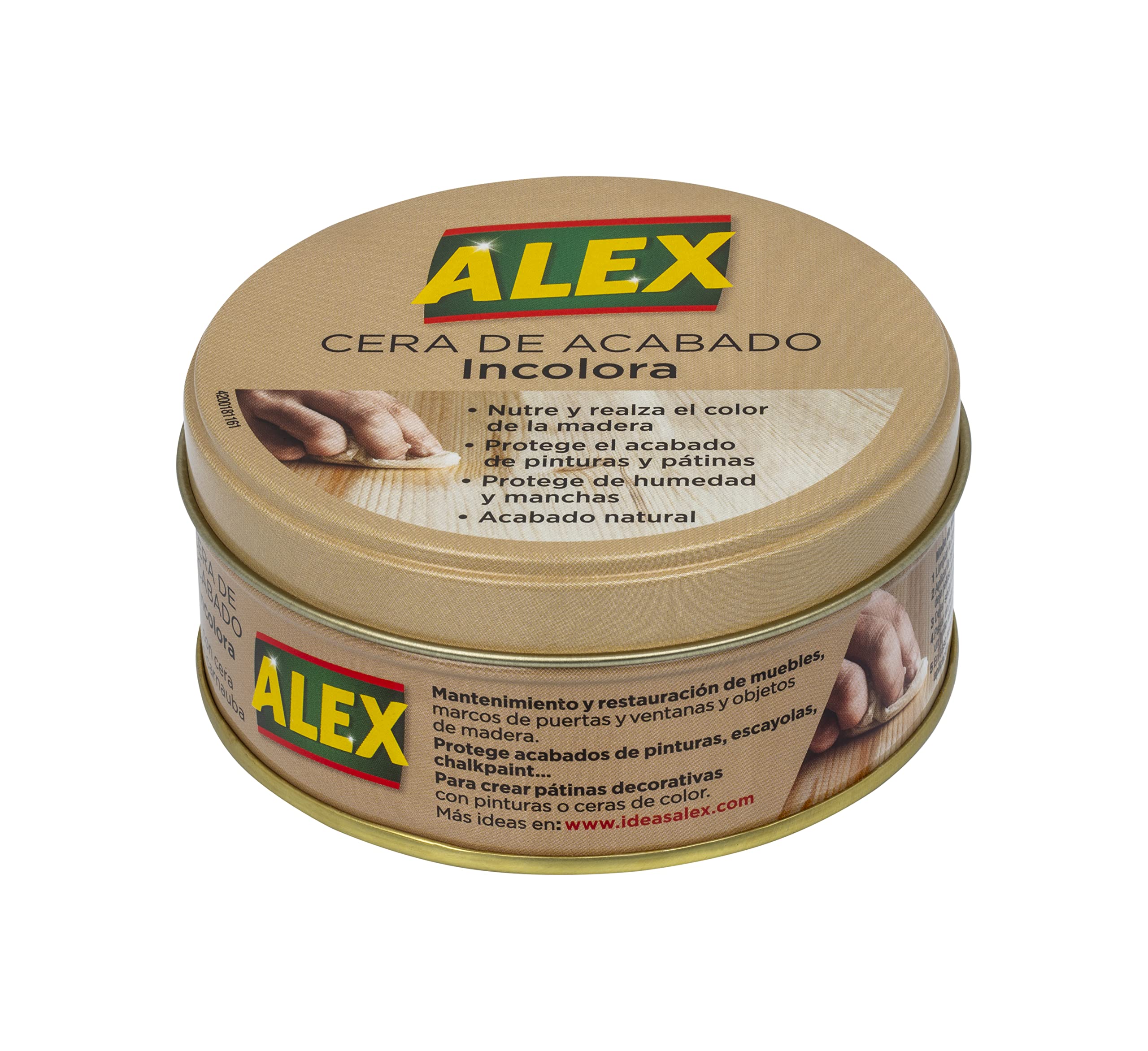 alex cera en pasta de muebles incolora lata 250ml