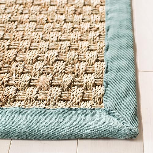 Vista 115 de SAFAVIEH Natural Fiber NF114A - Alfombra de hierba marina, tejido de canasta, con borde, para zonas de alto tráfico, sala de estar, dormitorio, 2