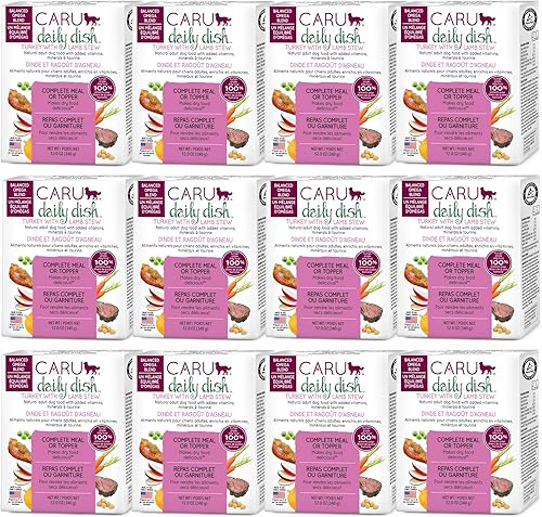 Miniatura 9 de Caru Plato diario de carne de res con estofado de pollo, alimento húmedo natural para perros adultos con vitaminas y minerales añadidos,