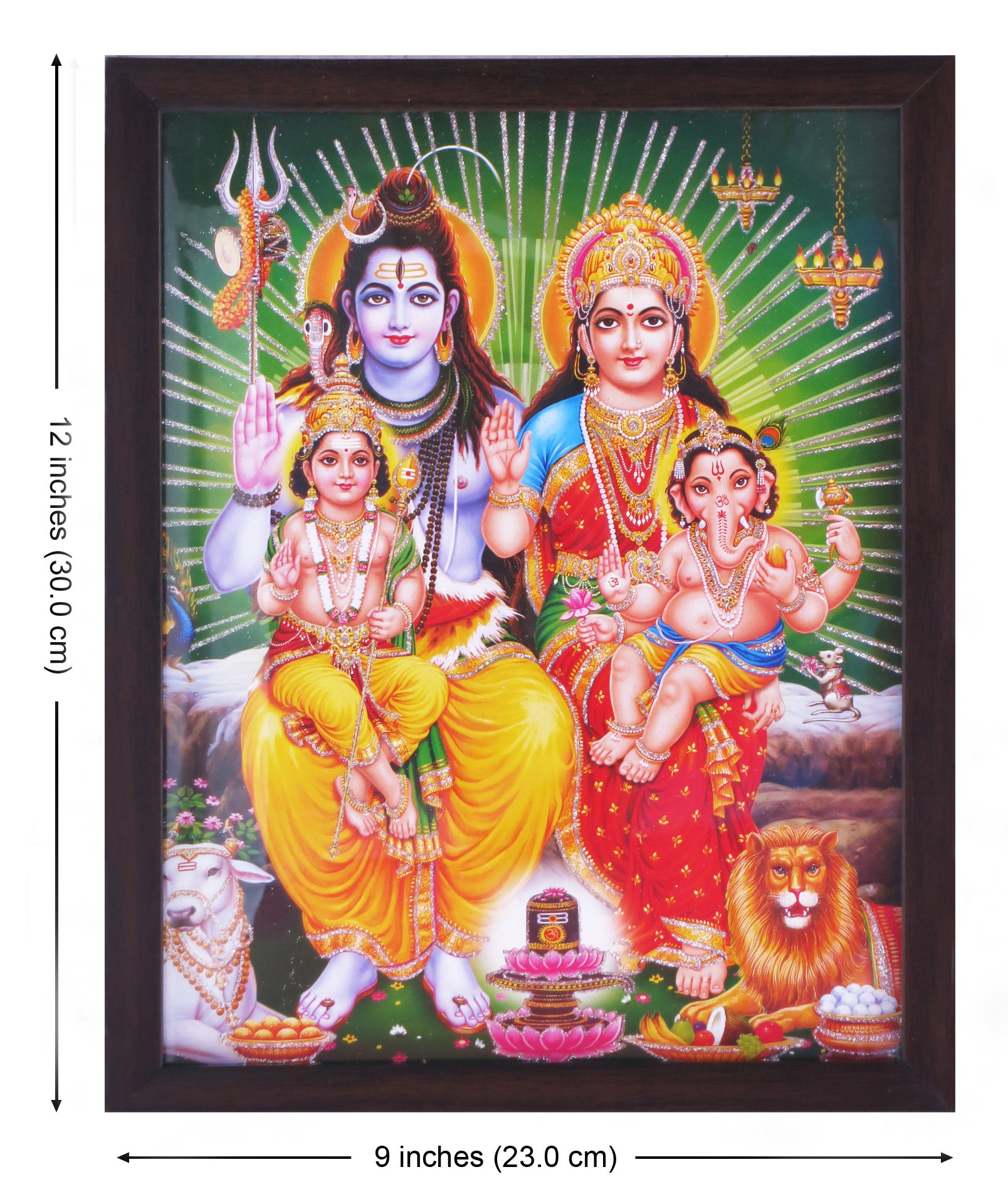Amazon.co.jp: Lord Shiva with Maa Parvati and Balガネーシャと弟