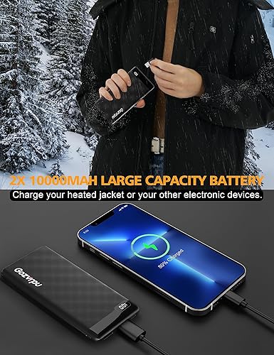 Miniatura 3 de Banco de energía recargable, cargador de batería de carga rápida de 10000 mAh con puertos USB A y USB C, cargador portátil con pantalla digital LED