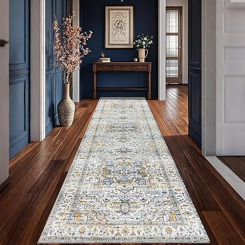 Miniatura 10 de Coarir Alfombra moderna lavable, alfombra de pasillo de cocina de 2 x 6 pies para pasillos, alfombra gruesa antideslizante para cocina, entrada,