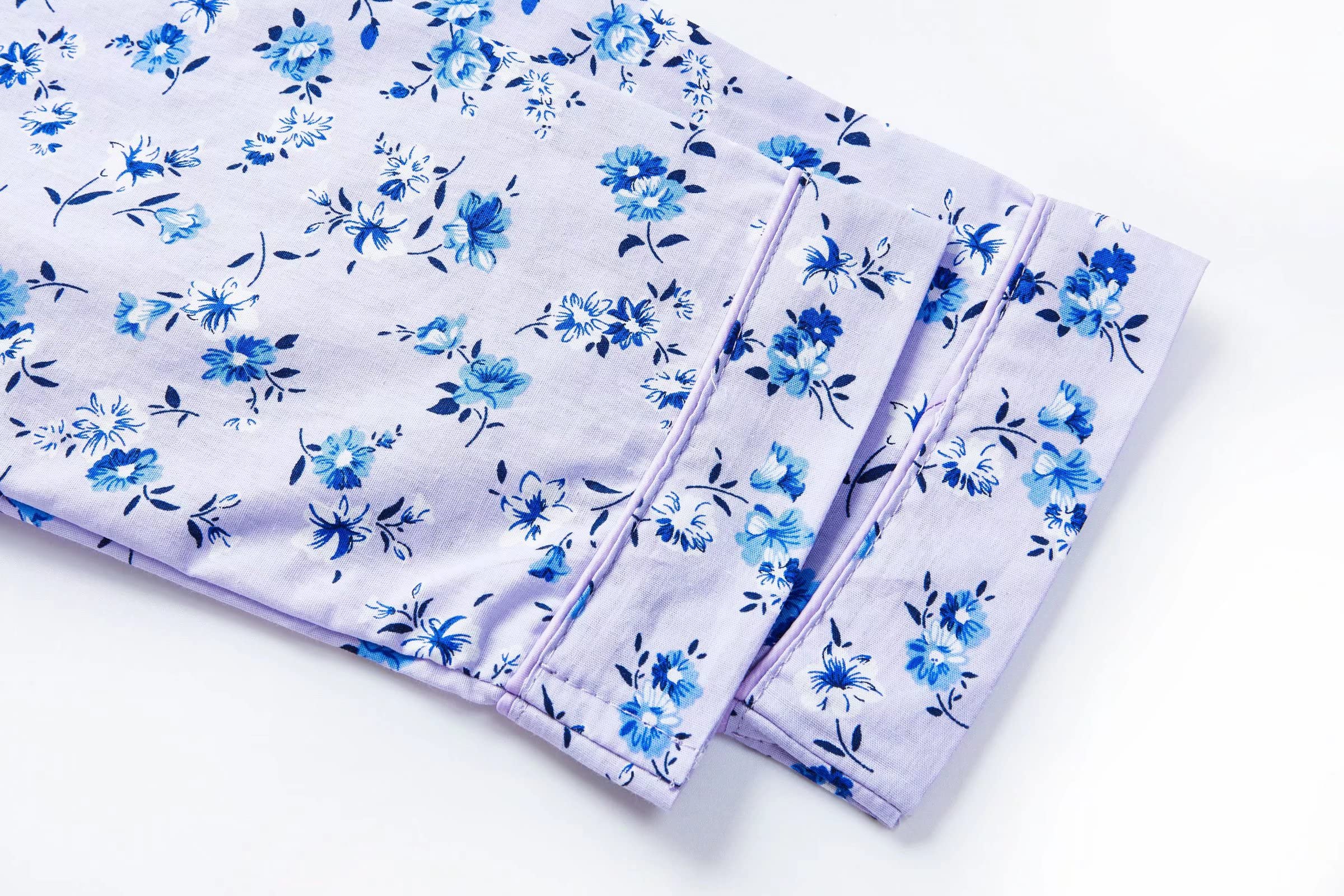 GLOBAL Ensemble de Pyjama pour Femme 100% Coton à Manches Longues et Boutons pour Femme Vêtement de Nuit Doux Respirant PJS