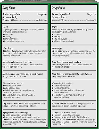 Miniatura 3 de Zyrtec Jarabe para alergias infantiles 24 horas con cetirizina, uva sin azúcar, paquete doble de 4 onzas líquidas