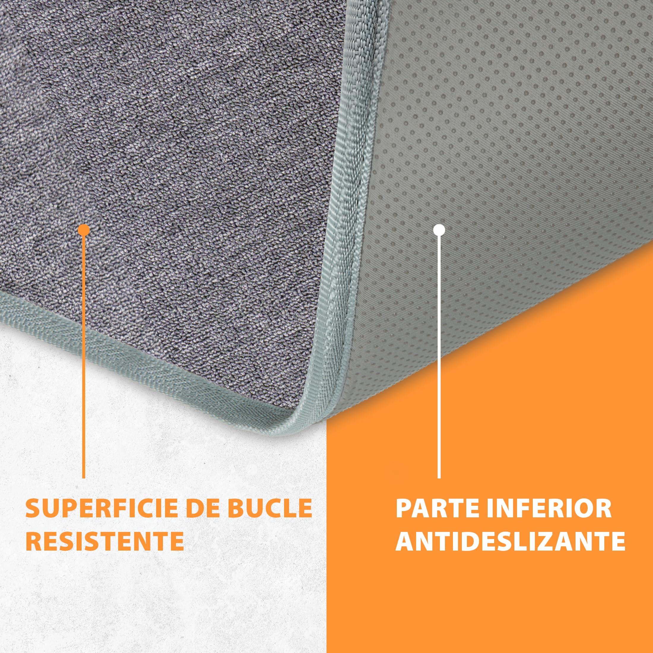 Mi-Heat Warm-Feet Alfombra con Calefacción Infrarrojos (55x80cm) – Estera Térmica con Temporizador y Dimmer, aprox. 40°C 230V – Base Antideslizante para Oficina y Casa, Gris Antracita