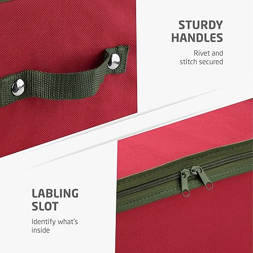 Vista 50 de ZOBER - Caja grande para guardar adornos navideños, con capacidad para 54 adornos y separadores, recipientes de tela no tejida y duraderos