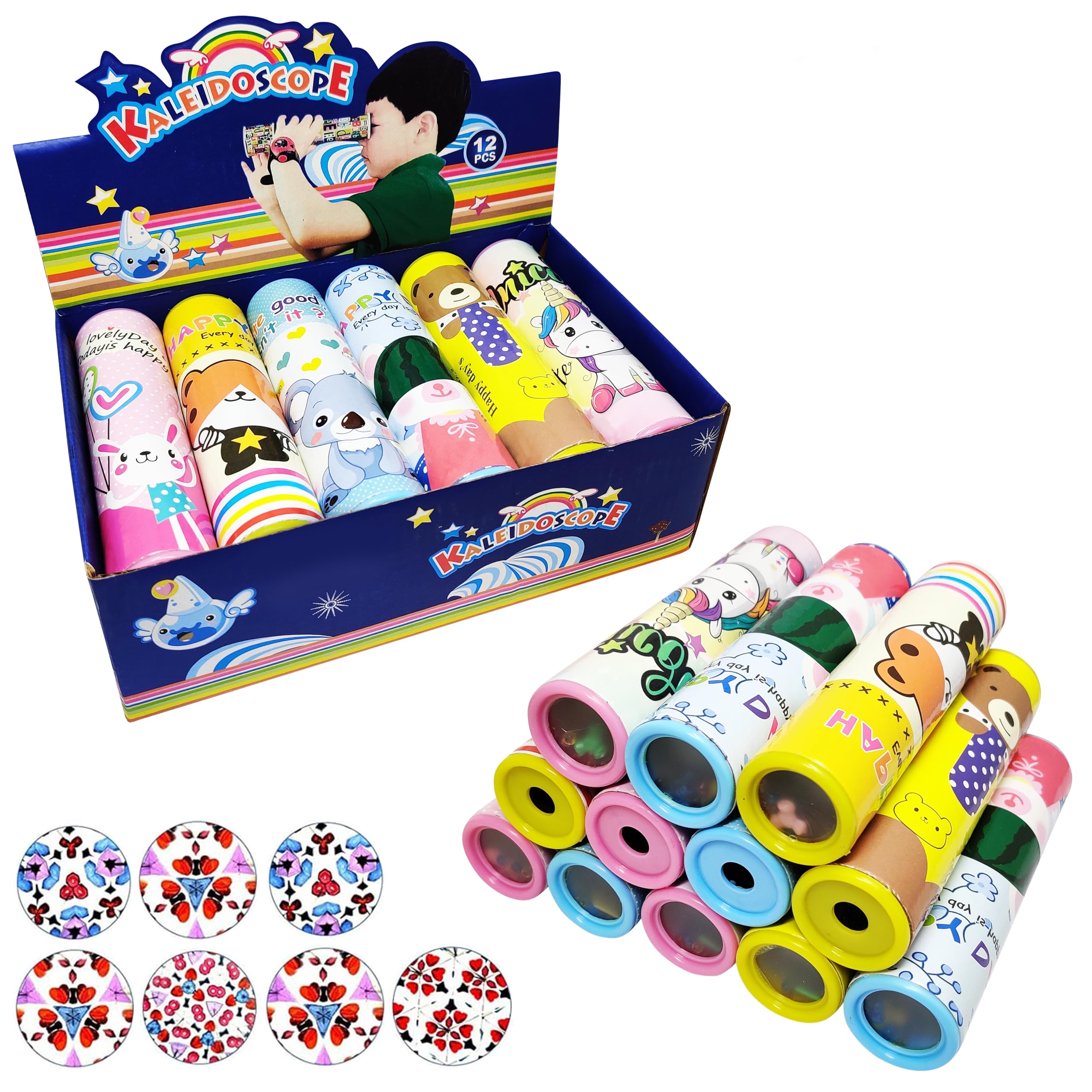 Parteet Birthday Party Return Gifts - Pack of 12 Pcs Fun Magic Kaleidoscopes - Children Educational Science Toy,Plastic.Multicolor-image-44