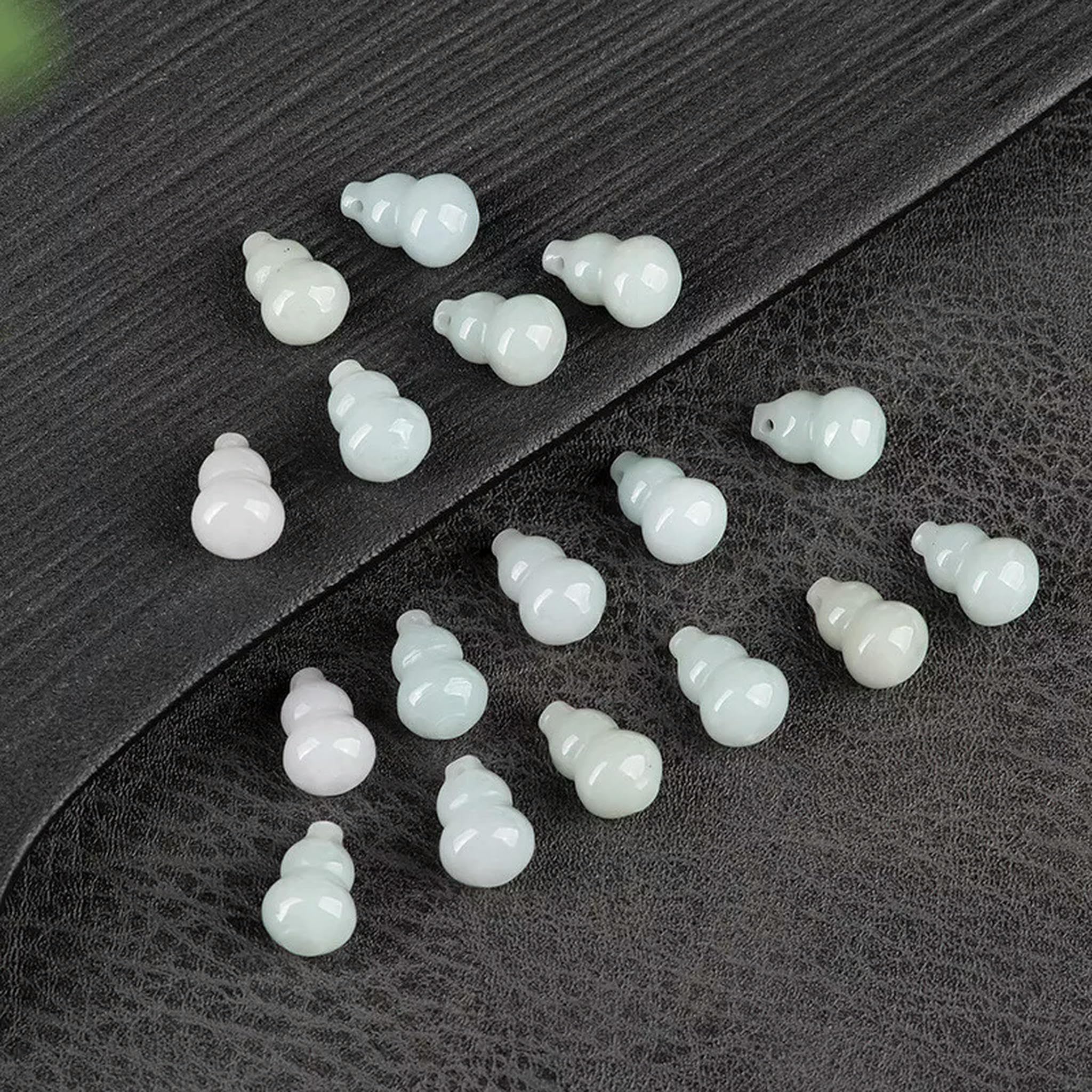 1 stücke 15x10mm Natürliche Kleine Kürbis Smaragd Jade Anhänger Handgemachte DIY Perlen