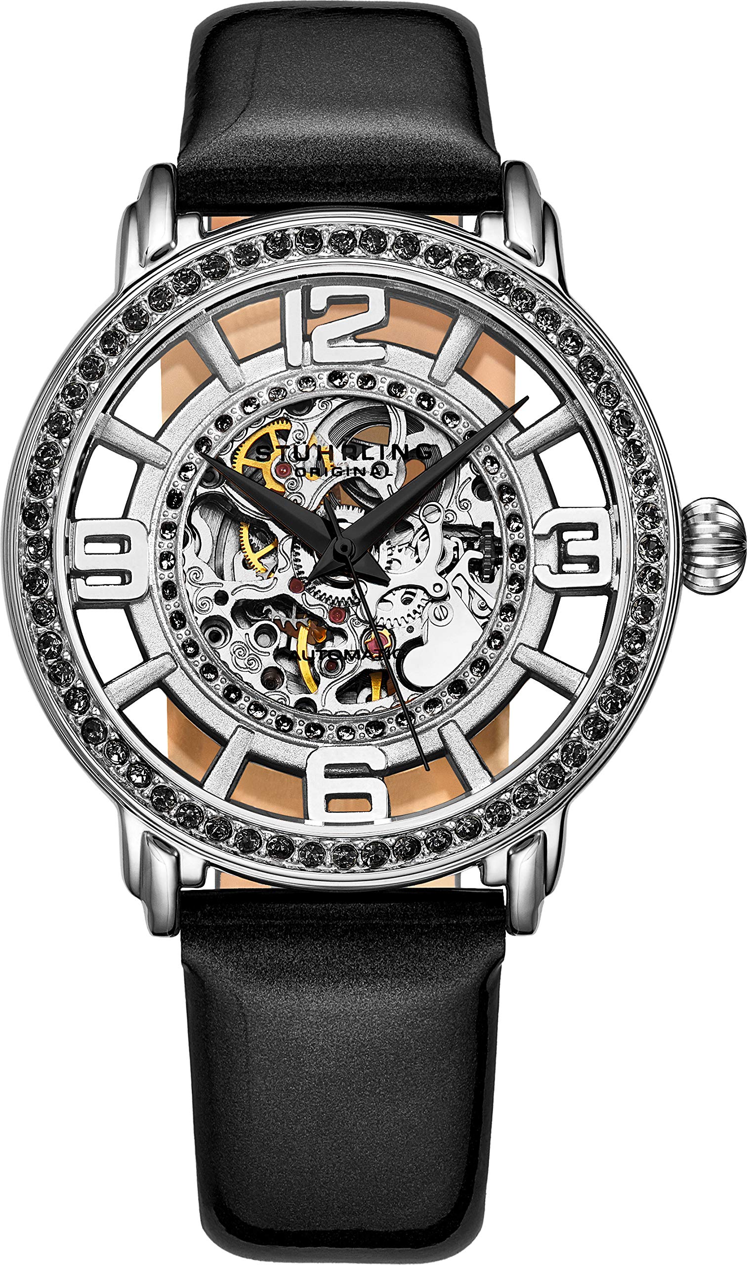 Stuhrling Original Womens Dress Watch with Leather Strap - Skeleton Watch Self Winding Automatic Watch Mechanical Wrist Watches for Woman Ladies Watch Collection, Black, Skeleton Watch,Self Winding Automatic,Mechanical (B07ZS4JVBN) Amazon Price History, Amazon Price Tracker