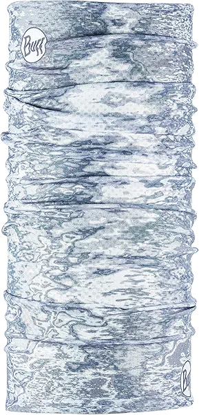 Buff CoolNet UV Neck Gaiter, UPF 50 Sun Protection, Breathable, Versatile, Quick Dry Face Mask, White & Grey, Adult Size